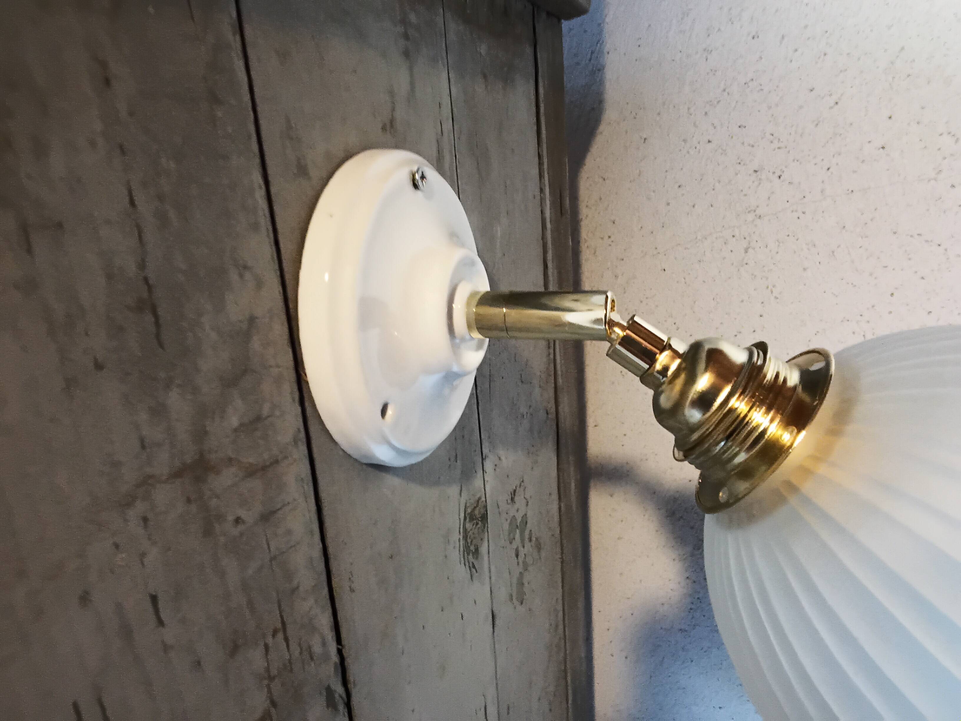 Vintage frosted glass wall light