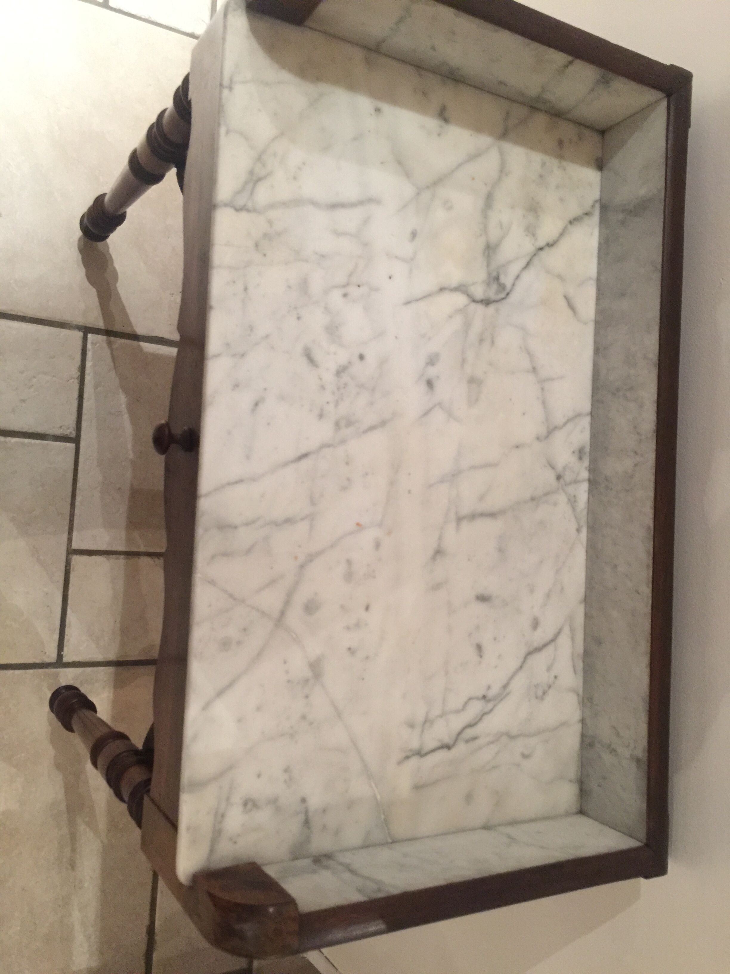 Dressing table with marble