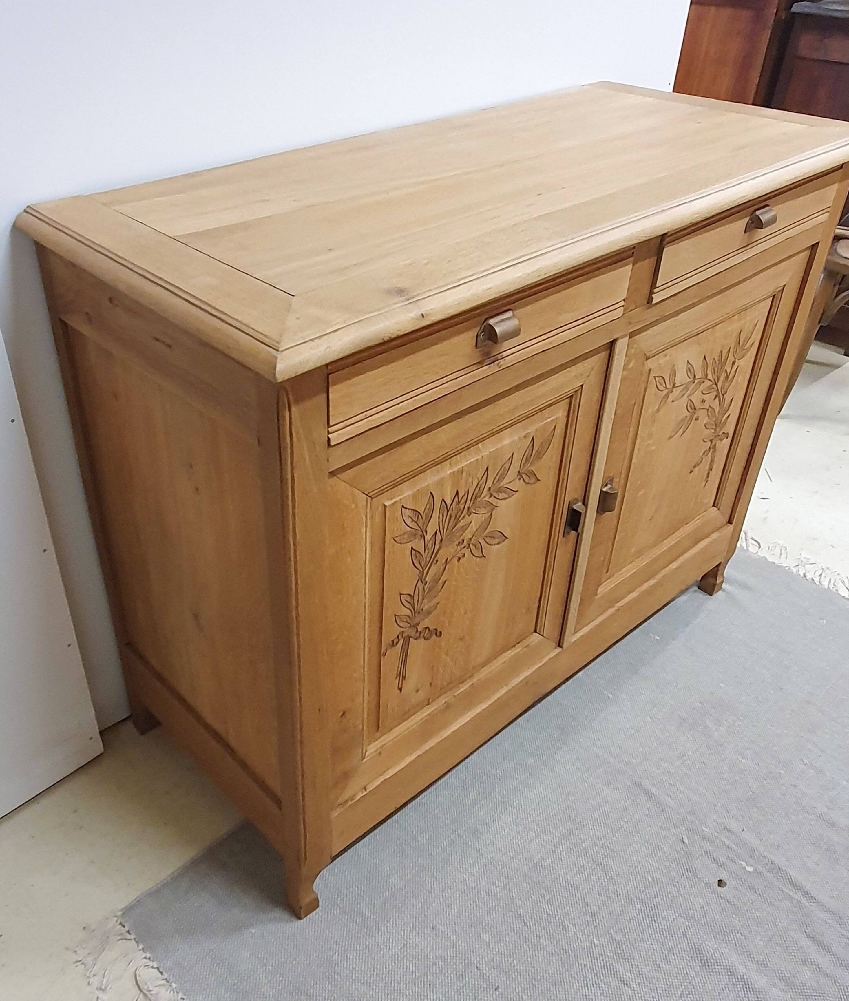 Solid oak Parisian sideboard
