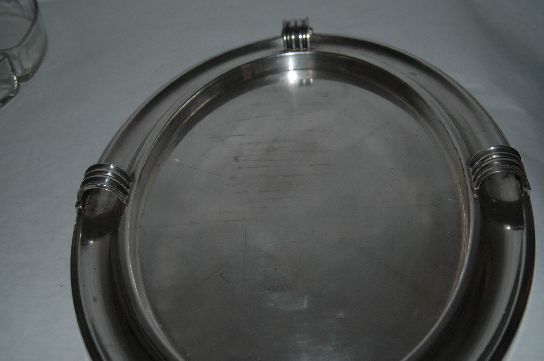 Platter appetizer art-deco Christofle Gallia silver metal