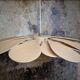 Vintage antique globe pendant lamp and linen and rattan petals