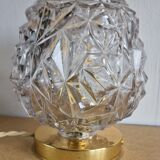 Chiseled glass table lamp