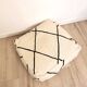 Black and white Berber ottoman cover with diamonds