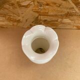 Ancien Vase Soliflore Opaline Blanche Col Corolle Vintage