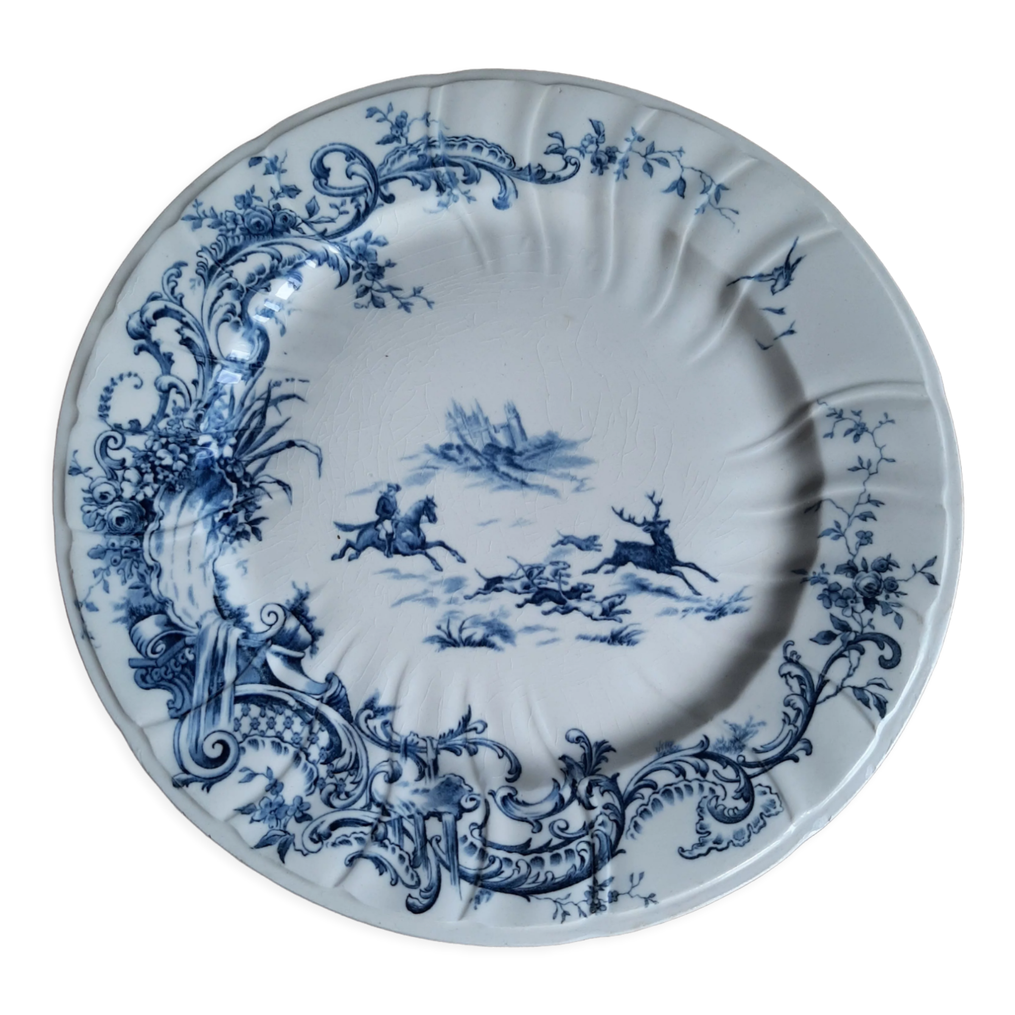 Terre de Fer stand cake plate Gien