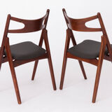 Pair Hans Wegner chairs CH29 Danish 1950s Vintage