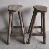 Pair of rustic high stools