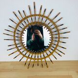 Miroir soleil rotin 56 cm