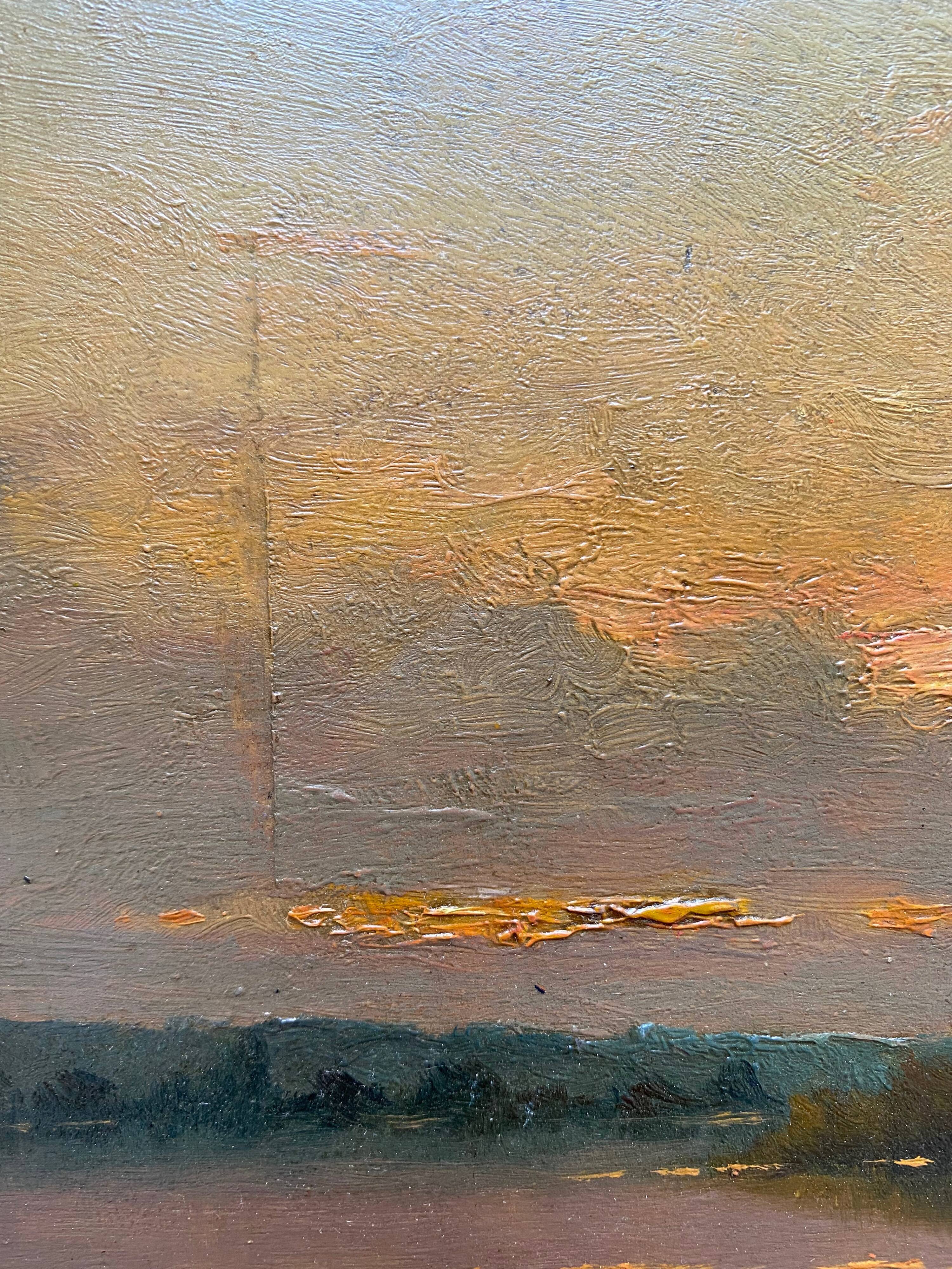 Table HSP "Crepuscular landscape" H.C. Delpy 1842-1910 ec. Barbizon