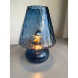 Murano-Inspired Blue Glass Lamp with “Ballotton” Texture