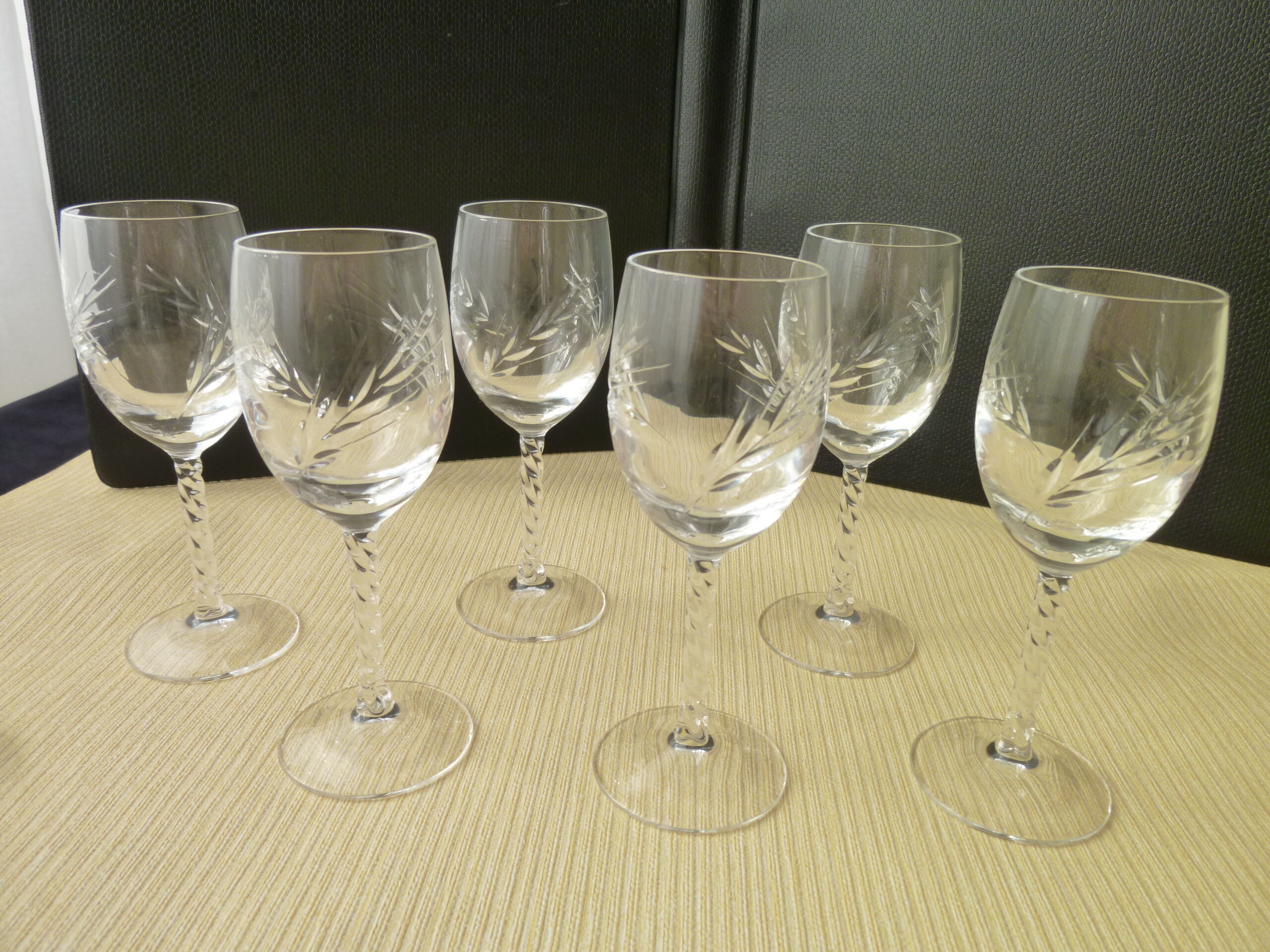 Set of 6 crystal digestive glasses from Arques model Epi