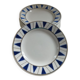 9 dessert plates Hamage & Moulin des Loups, Etoile bleu model