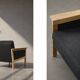 Vintage Mid-Century Danish Modern Oak & Felt Lounge Chairs, 1960s, Set of 2