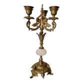 Chandelier 3 branches bronze doré