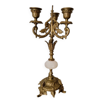 Chandelier with 3 branches in gilded bronze