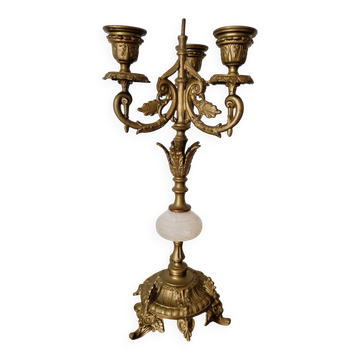 Chandelier 3 branches bronze doré