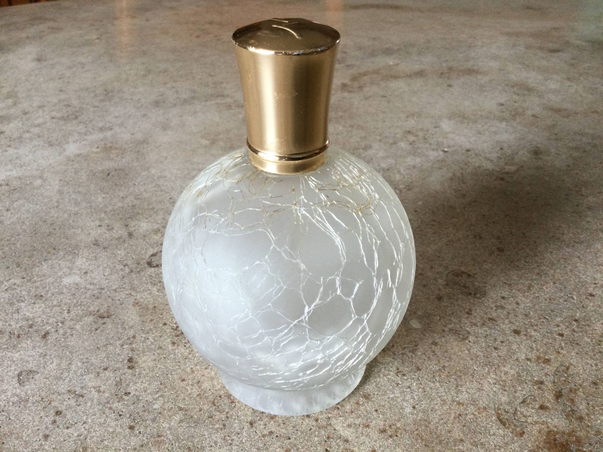 Cracked glass bottle