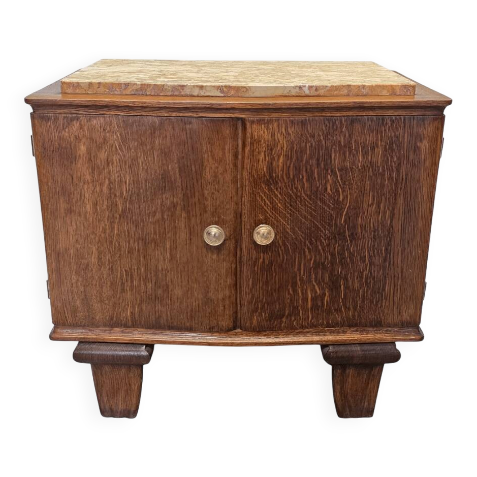 Art Deco Bedside Table With Marble Top, 1930s