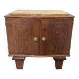 Art Deco Bedside Table With Marble Top, 1930s