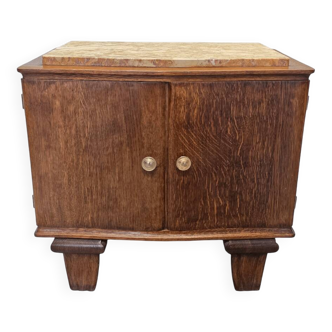Art Deco Bedside Table With Marble Top, 1930s
