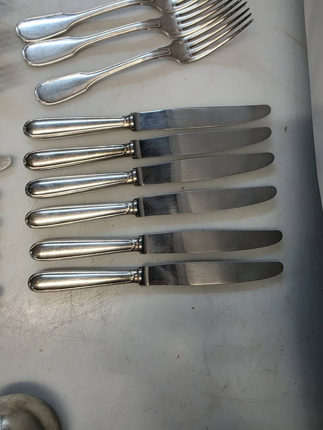 Christofle silver-plated cutlery set, 49 pieces with case.