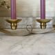 Vintage double Scandinavian candlestick in brass