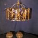Lustre with brass sconces pair, Mid-Century Italy