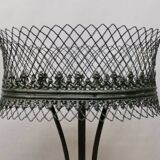 Wrought iron planter on stand