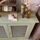 Khaki glass sideboard