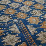 Orange and blue Persian rug 132×83 cm