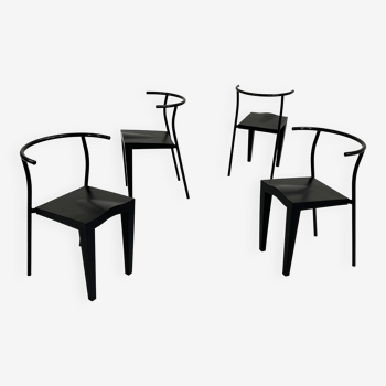 Lot de 4 chaises Dr. Glob par Philippe Starck pour Kartell 1980