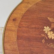 Selette pedestal side table Louis XV style with decorated marquetry and rosewood - 1900s