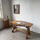 Table artisanale en orme massif, art populaire