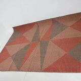 XL midcentury bouclé abstract design geometric rug / carpet, 1950s
