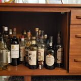 Sleek vintage Scandinavian sideboard with long handles