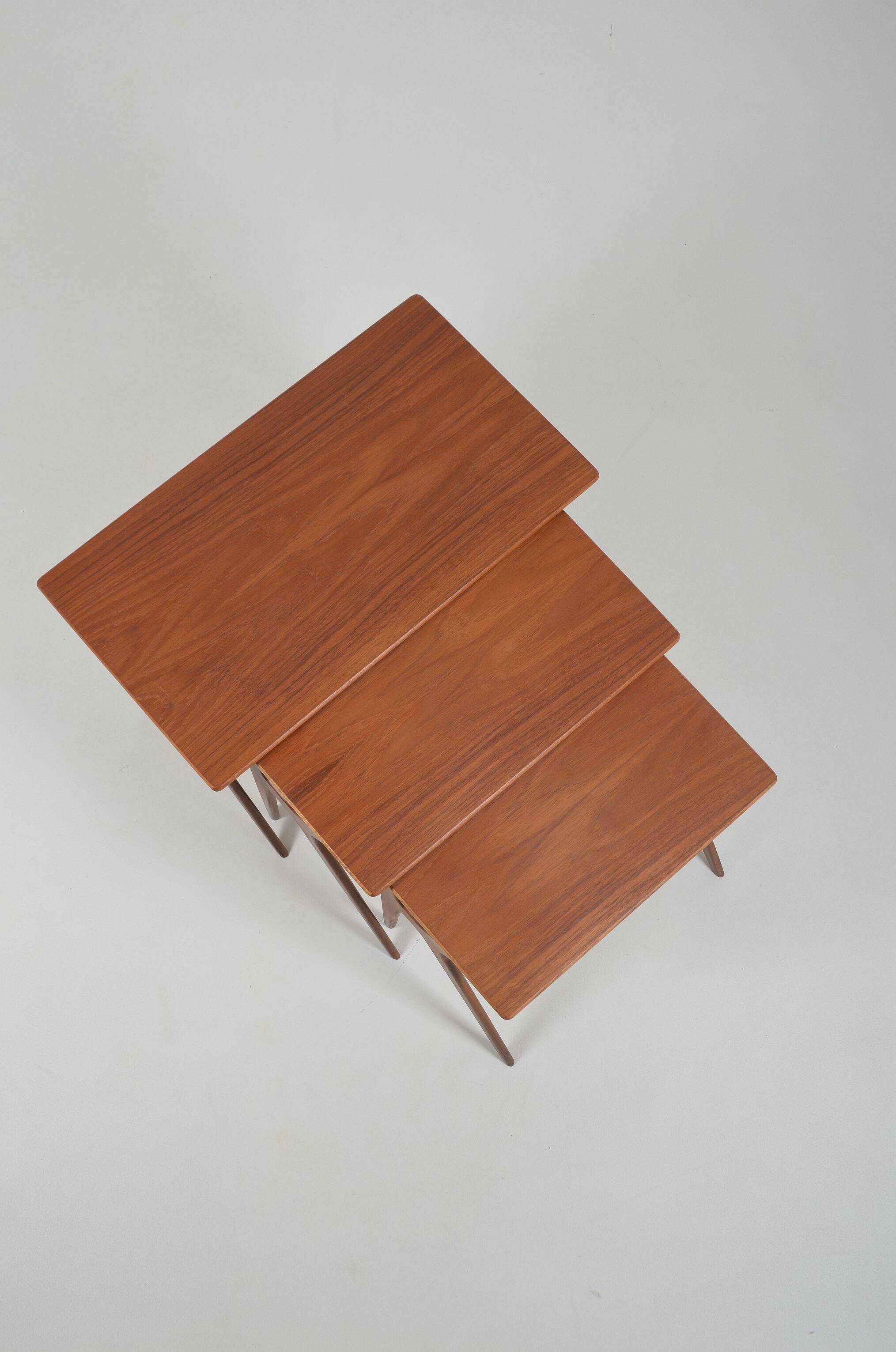 Danish nesting tables designed by Johannes Andersen for Silkeborg, 1960s