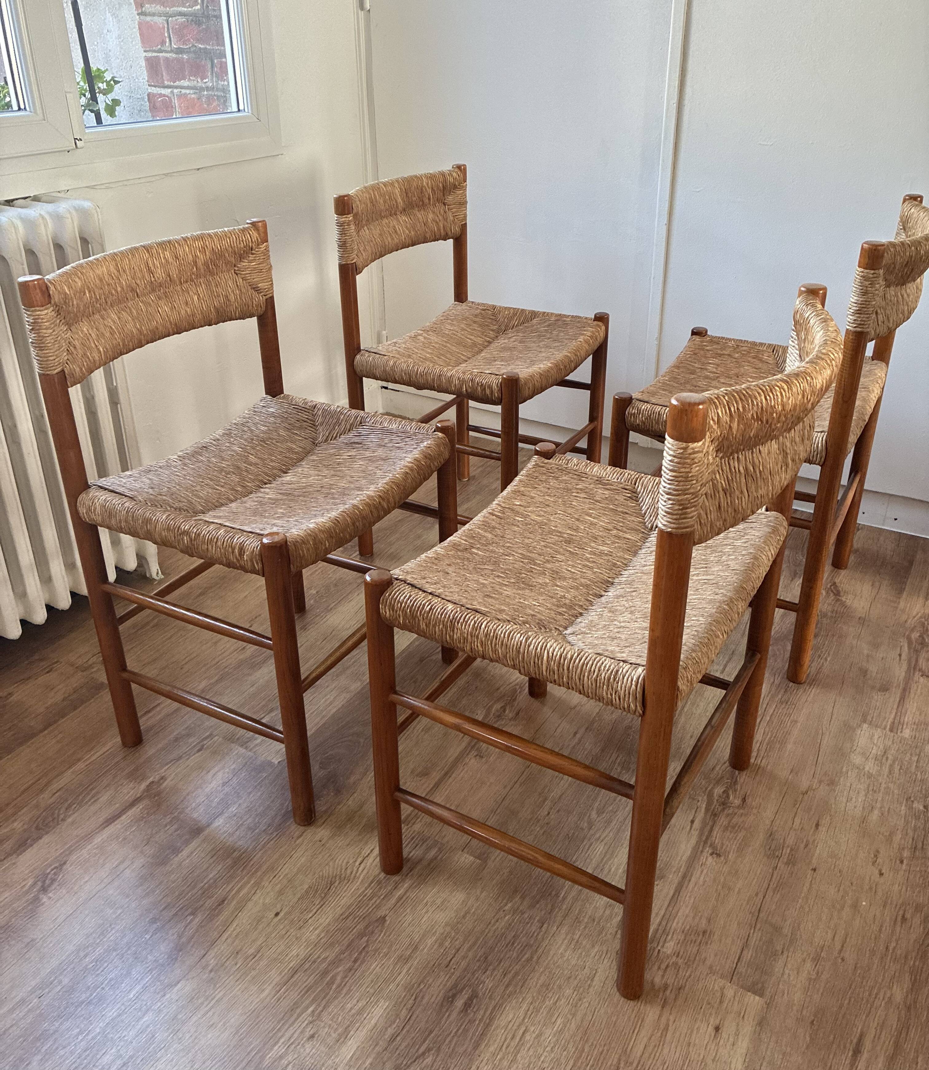4 chairs Robert Sentou/Charlotte Perriand