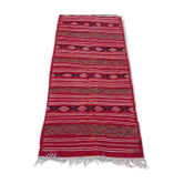 Handmade red Berber kilim rug 210x100cm