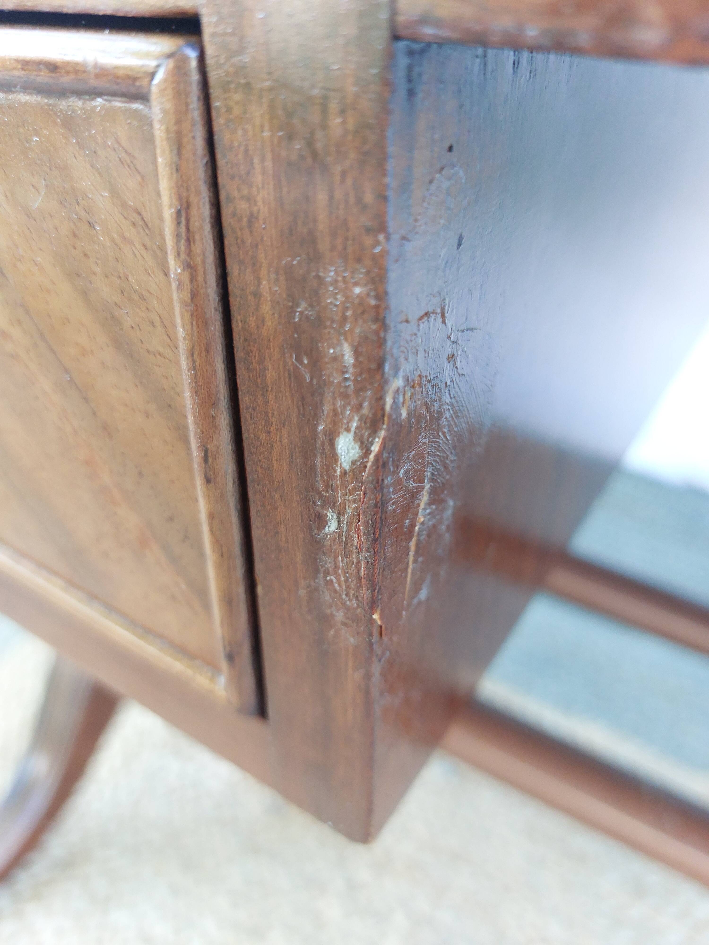 English desk and lyre chair, leather, extensions.
