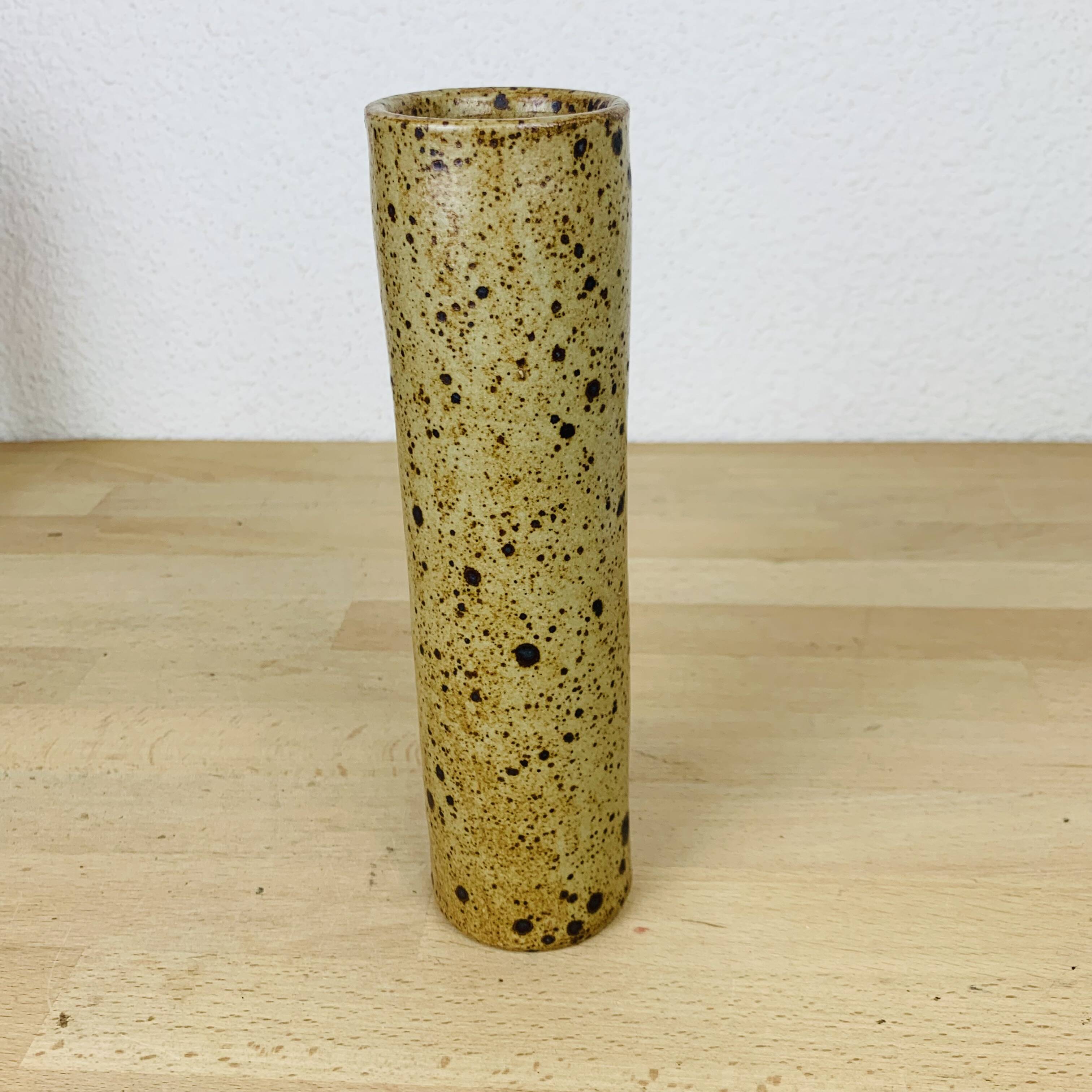 Vintage stoneware roll vase