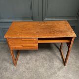 Petit bureau scandinave 1960 deux tiroirs un plateau