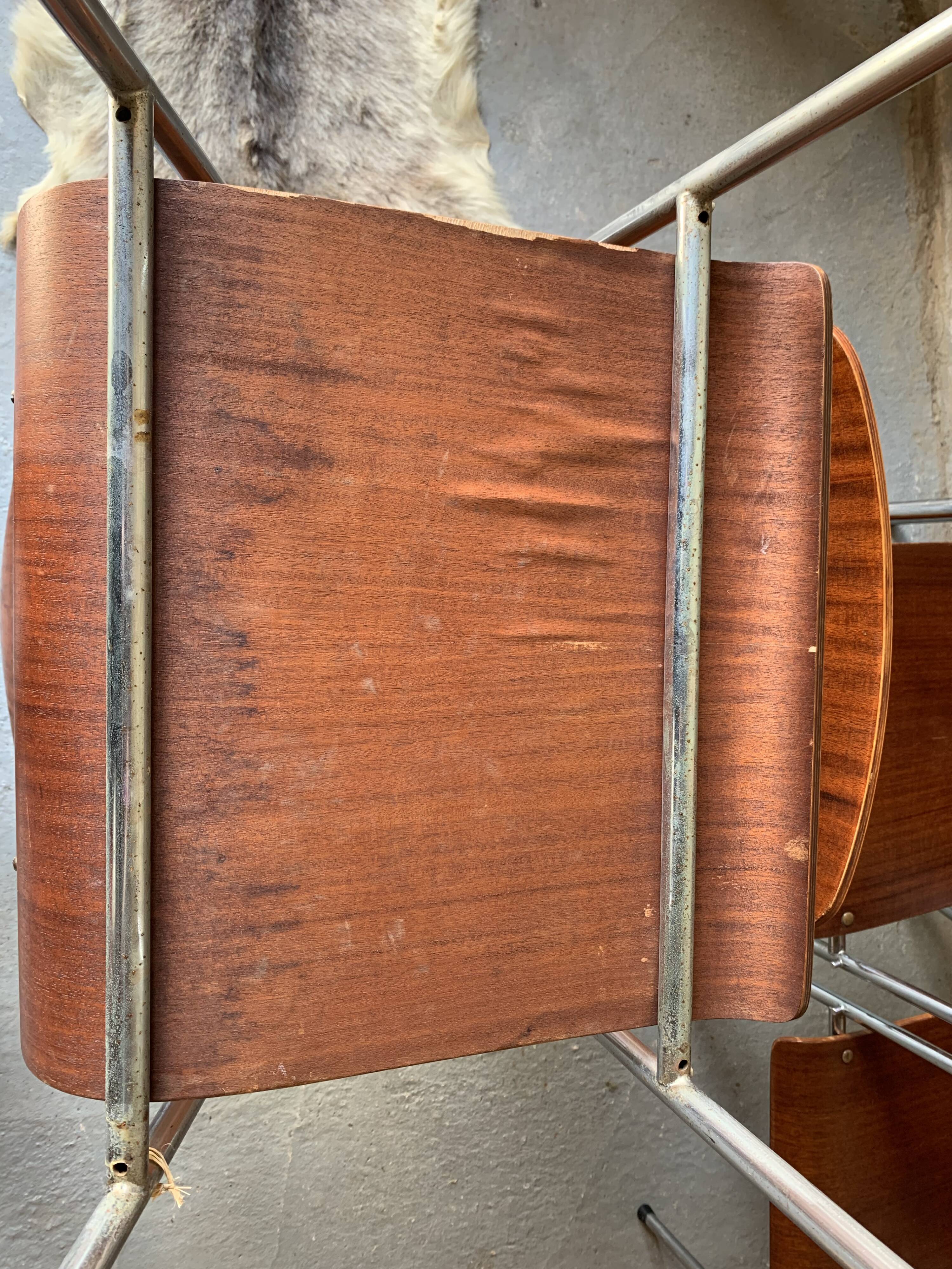 Set of 6 armchairs - Wood & metal -