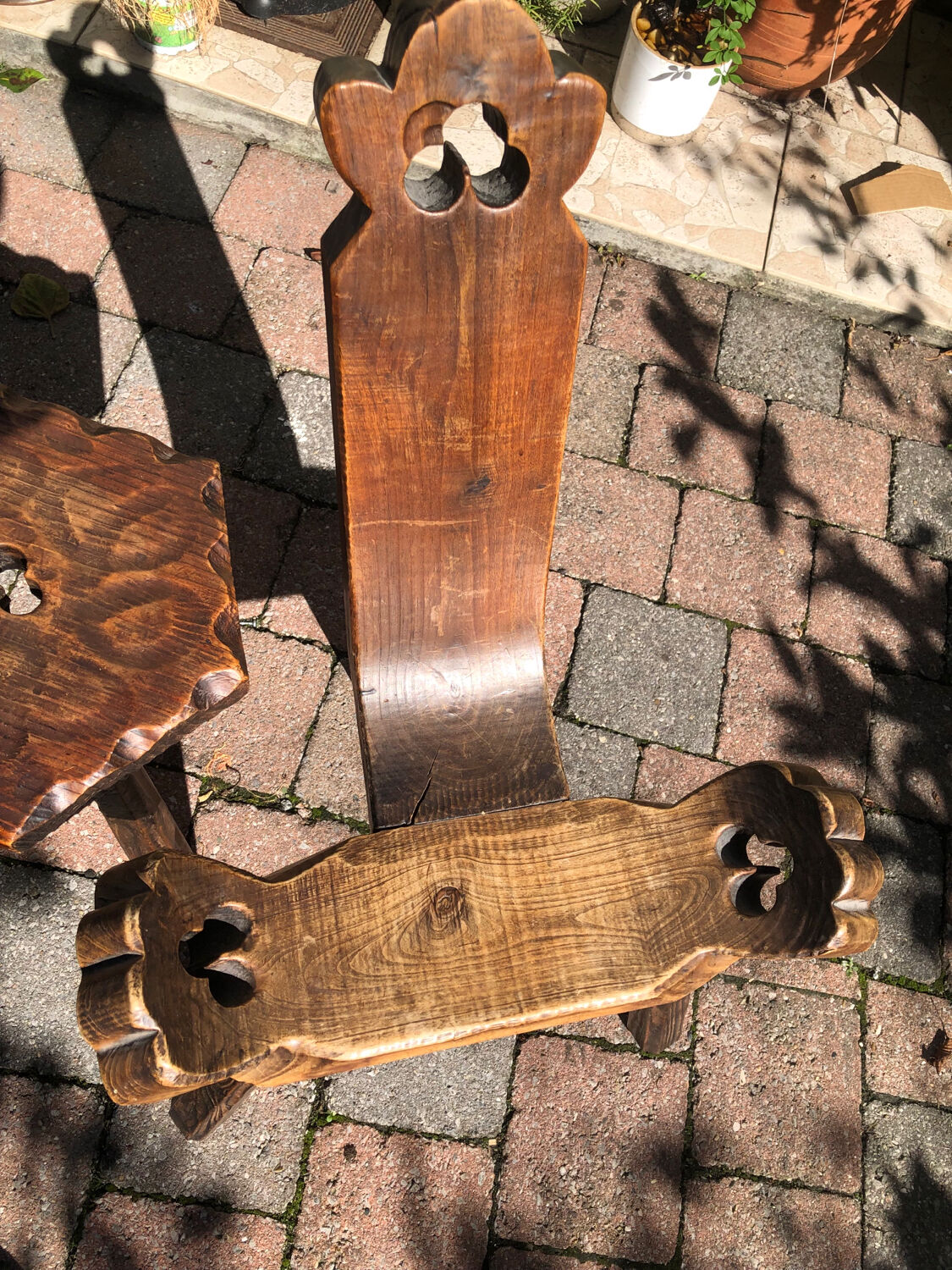 Brutalist chairs and stool