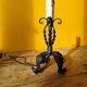 Old metal lamp and fake candle
