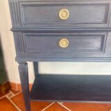 Console Louis XVI Oxford Navy – Meuble peint à la main vintage