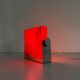 Orange Pop Art ambient night lamp in plexiglass by Uwe Mersch Design, 1970s, Germany.