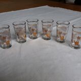 6 tea glasses golden décor camel palm