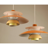 Louis Poulsen PH5 pendants, 1970's Orange