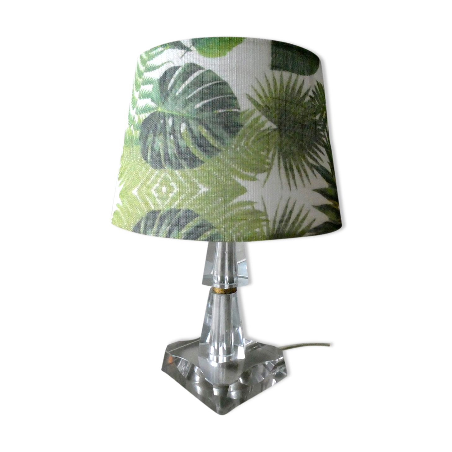 Lamp Art Deco glass and brass 40 years