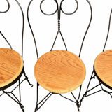 Set of 4 vintage wrought iron chairs from the 1940s.